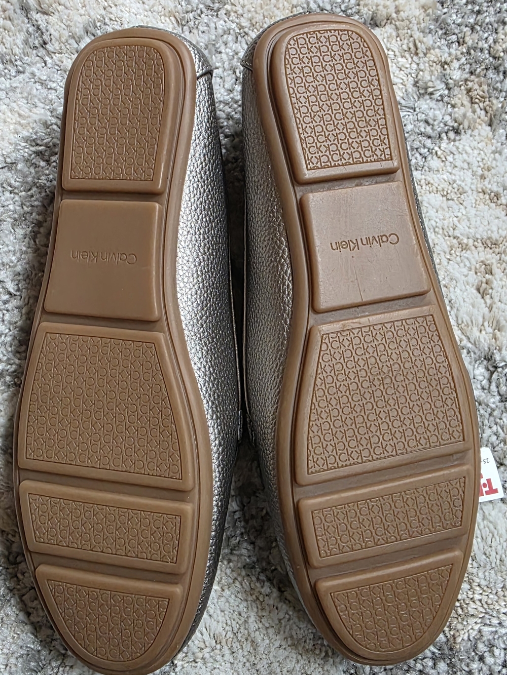 Calvin Klein Metallic Pewter Women's Slip-On Loafers - Picture 2 of 3
